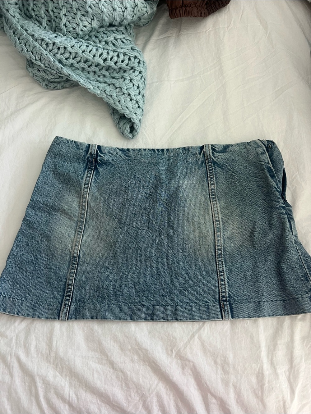 Classic Light Blue Denim Mini Skirt